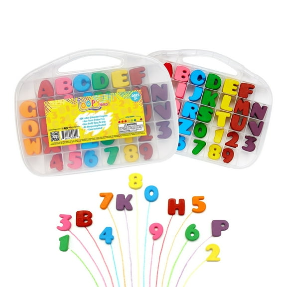 Loopy Hues Bendable Crayons for Kids, Arts & Crafts, School Supplies, 3D Letter & Number Assorted Colors Ages 3+