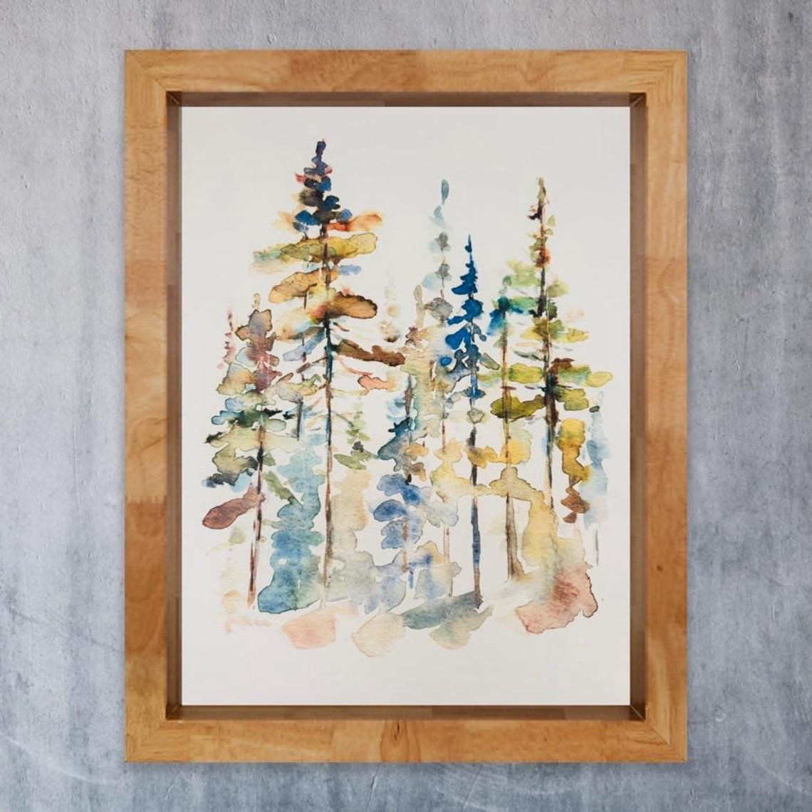 Loose Abstract Trees Wall Art Print, Boho Evergreen Outback, Algonquin ...