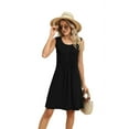 thumbnail image 1 of Loose Beach Vacation Casual Crew Neck Sleeveless Sundresses with Pockets Tank Dress, 1 of 10