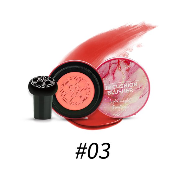 Loose Blush Powder Air Cushion, Peach Air Cushion Blush, Natural Blusher Matte Face Blush for Cheeks, Highly Pigmented Blush Makeup Easy to Blend Long-lasting Single