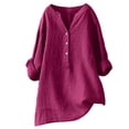 thumbnail image 1 of Loose Button Down Blouse Tops Stand Solid Sleeve Collar Long Casual Women Shirt Women's Blouse plus Size Clothes for Women Tatte Top Woman plus Size Sweatshirts Womens Sleeveless Tops plus Size Tees, 1 of 3