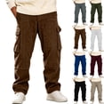 thumbnail image 1 of Loose Cargo Pants for Men,Straight Leg Casual Wide Leg Trousers with Multi Pockets for Hiking and Traveling, 1 of 7