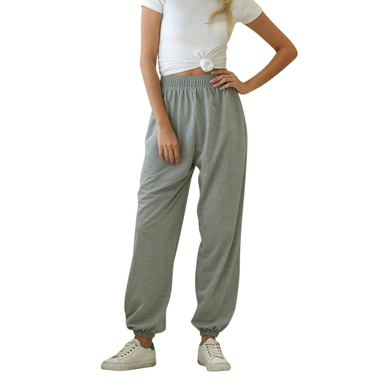 Loose Casual Cargo Pants for Women Lady Elastic High Waist Jogger