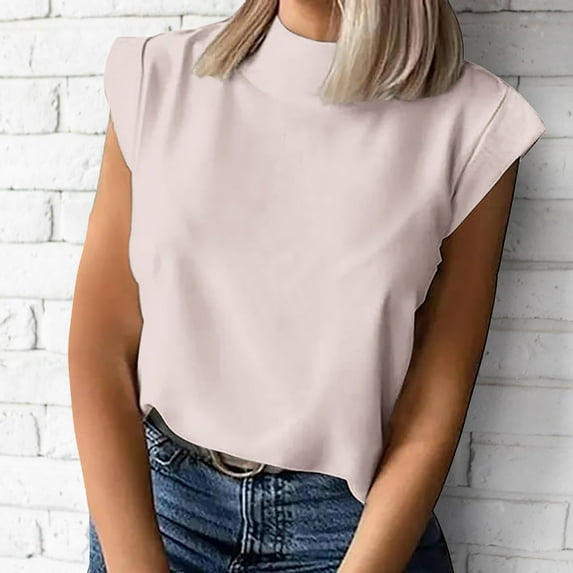 Loose Casual Round Neck Solid Color Short Sleeved T Shirt For Women Shirts Women Casual Tennis Shirts Women Valentines Day Shirts for Women Casual Short Sleeve Shirt Athletic Women Womens Top Short