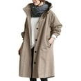 thumbnail image 1 of Loose Comfortable Hooded Coat Outwear Womens Elegant Windbreaker Wild Winter Women's Coat Cape Raincoat Women Cropped Rain Jacket Dress Coats Women Womens Rain Gear Hoodies Windbreaker Womens, 1 of 8