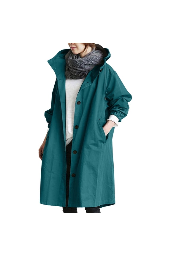 Loose Comfortable Hooded Coat Outwear Womens Elegant Windbreaker Wild Winter Women's Coat Womens Hiking Jacket Reflective Purse Tint 2 X Jackets Women plus Jacket Lightweight Rain Coat Women Top Rain