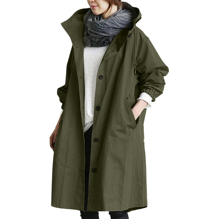 Loose Comfortable Hooded Coat Outwear Womens Elegant Windbreaker Wild Winter Women s plus Size Raincoat Women Coat Dressy Jackets for Women plus Size