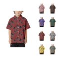 thumbnail image 1 of Loose Comfortable Short Sleeve Button Down Shirt, Kids Beach Leisure Hawaiian Aloha Shirt for Boys Girls, Casual Tourist, 1 of 4