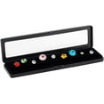 thumbnail image 1 of Loose Diamond Display Box Black Gemstone Display Case Stainless Steel Gem Storage Container Rectangle Jewelry Organizer with Transparent Window for Gems Display and Gift 7.8x1.9x0.65 in, 1 of 6