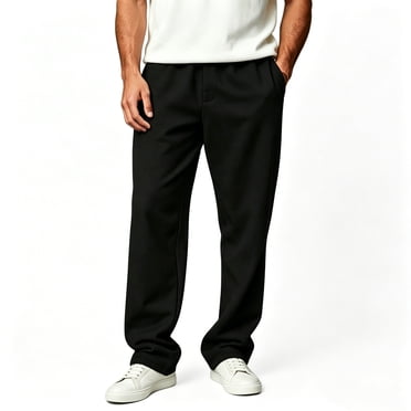 GINGTTO Men's Baggy Sweatpants Wide Leg Lounge Cotton Jogging Pants Casual Elastic Waist Joggers with Pockets
