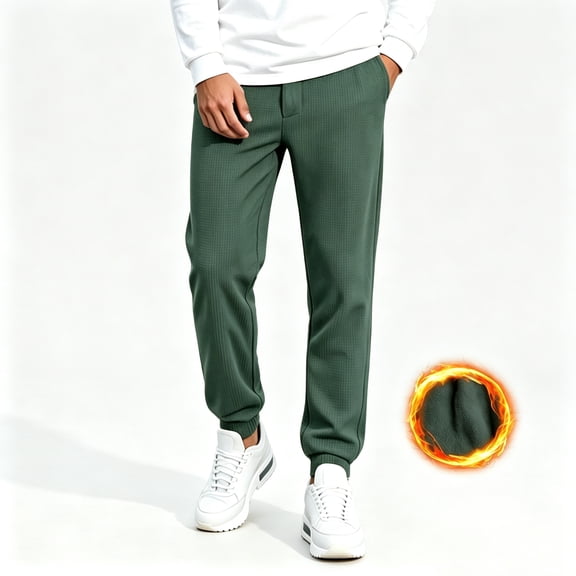 GINGTTO Men's Fleece Jogger Pants, Size S-2XL Sweatpants, Elastic Waist with Drawstring, Tapered Leg, 4 Pockets