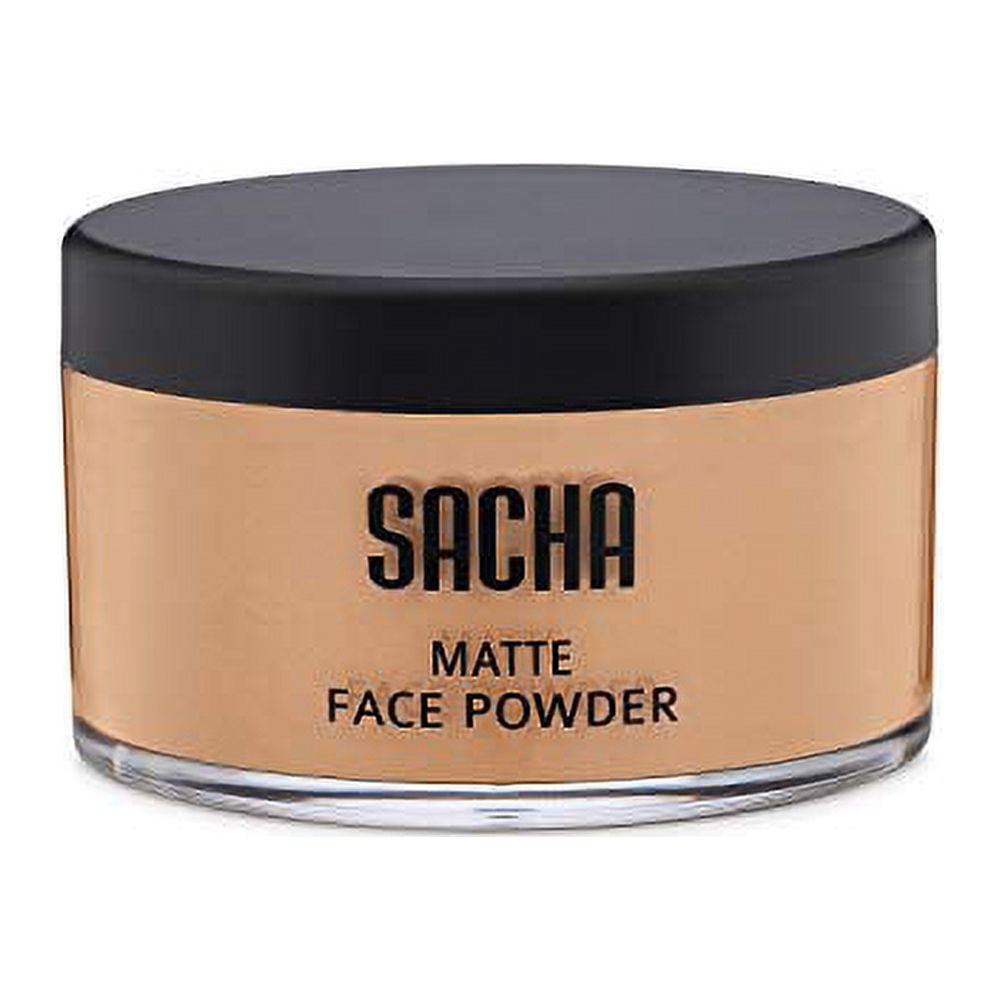 Loose Face Powder by Sacha Cosmetics, Matte Finishing Powder for use alone or Setting your Makeup Foundation to give a Flawless Beautiful Finish, for All Skin Types, 1.25 oz, Perfect Tan