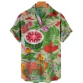 thumbnail image 1 of Loose Fashion Men's Shirts Summer Fruit 3d Print Hawaiian Shirts Fresh Unisex Holiday Beach Party Shirts for Men Women, 1 of 6