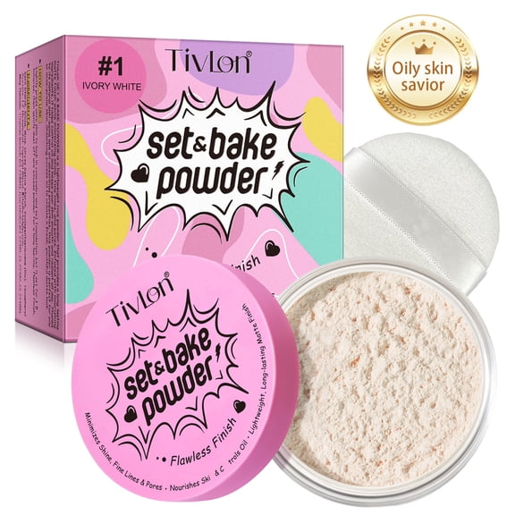 Loose Finishing Powder, Long-Lasting Matte Coverage, Oil-Control, 0.85 oz - Ivory White