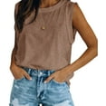 thumbnail image 1 of Loose Fit Casual Crew Neck T Shirts Basic Tee Tops Summer Sleeveless Women's Tank Top, 1 of 6