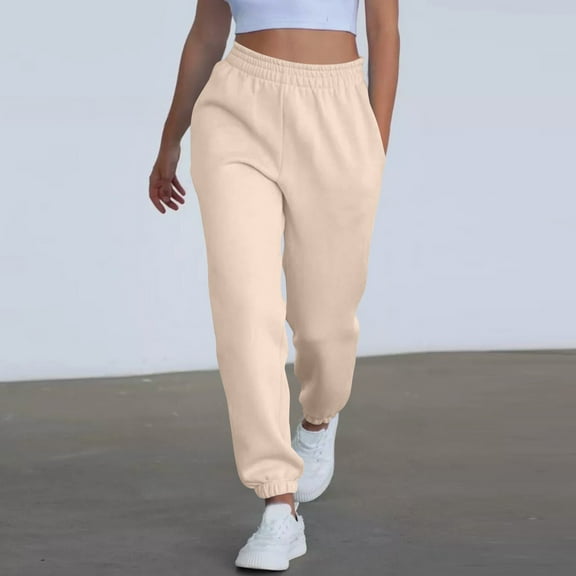 Loose Fit High Waist Women's Sweatpants with Pockets Casual Fashion Jogger Pants for Everyday Wear, Street Style and Vacations