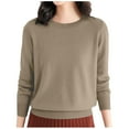 thumbnail image 1 of Loose Fit Knitted Pullover Sweaters for Women Trendy Solid Color Low Cut Round Neck Lightweight Sweaters Cute Sweaters Fall Winter Tops, 1 of 7