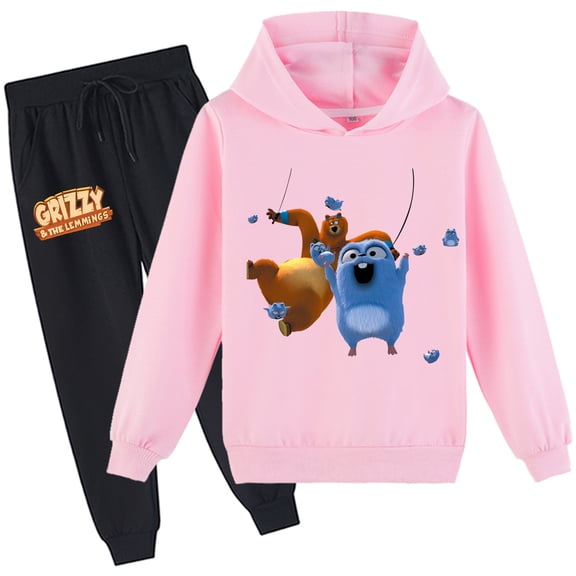 Loose Fit Outfit Set Grizzly And The Lemmings Comfy Sweatshirt works for School Students’ Casual Sports Days