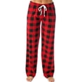 thumbnail image 1 of Loose Fit Pajama Pants for Women Lightweight Long Pajama Bottoms Plaid Soft Sleep Pants Drawstring Elastic Waist Casual Basic Relaxed Classic Fall Lounge Pants, 1 of 4