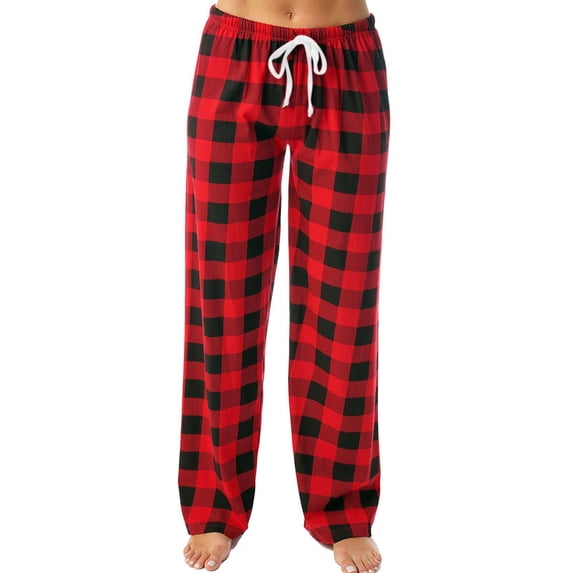 Loose Fit Pajama Pants for Women Lightweight Long Pajama Bottoms Plaid Soft Sleep Pants Drawstring Elastic Waist Casual Basic Relaxed Classic Fall Lounge Pants