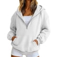 thumbnail image 1 of Loose Fit Pullover Hoodie for Women,Soft Cozy Long Sleeve Sweatshirt, Casual Streetwear Fall Winter Tops, 1 of 4