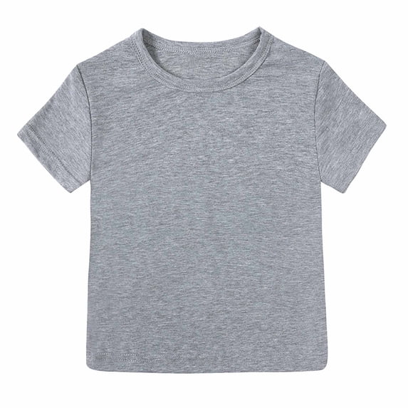 Loose Shape Solid Color Short Sleeve T-Shirt for Kids, Crew Neck Casual Top for 6 Months-7 Years