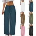 thumbnail image 1 of Loose Fit Sports Pants Women's Casual Daily Oversized Trousers Lounge Pants with Elastic Waist, Relaxed Fit Joggers for Streetwear and Lounging, Cozy Lounge Gifts for Women, 1 of 7