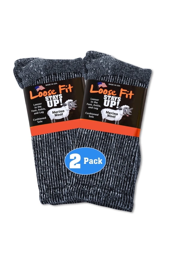 Marled Merino Wool Men's and Women's Sock (Pack of 2) Made in USA.