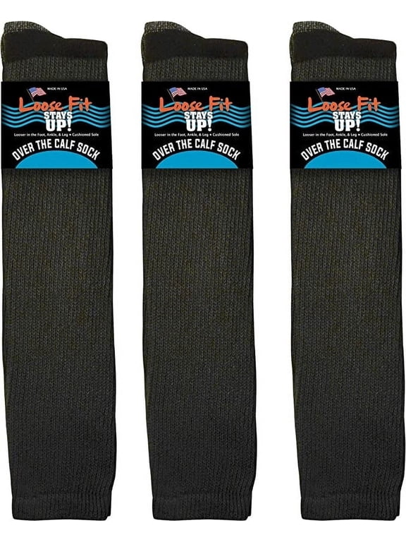 Over the Calf Socks, Non-Binding, Up to 3E, 3-Pack