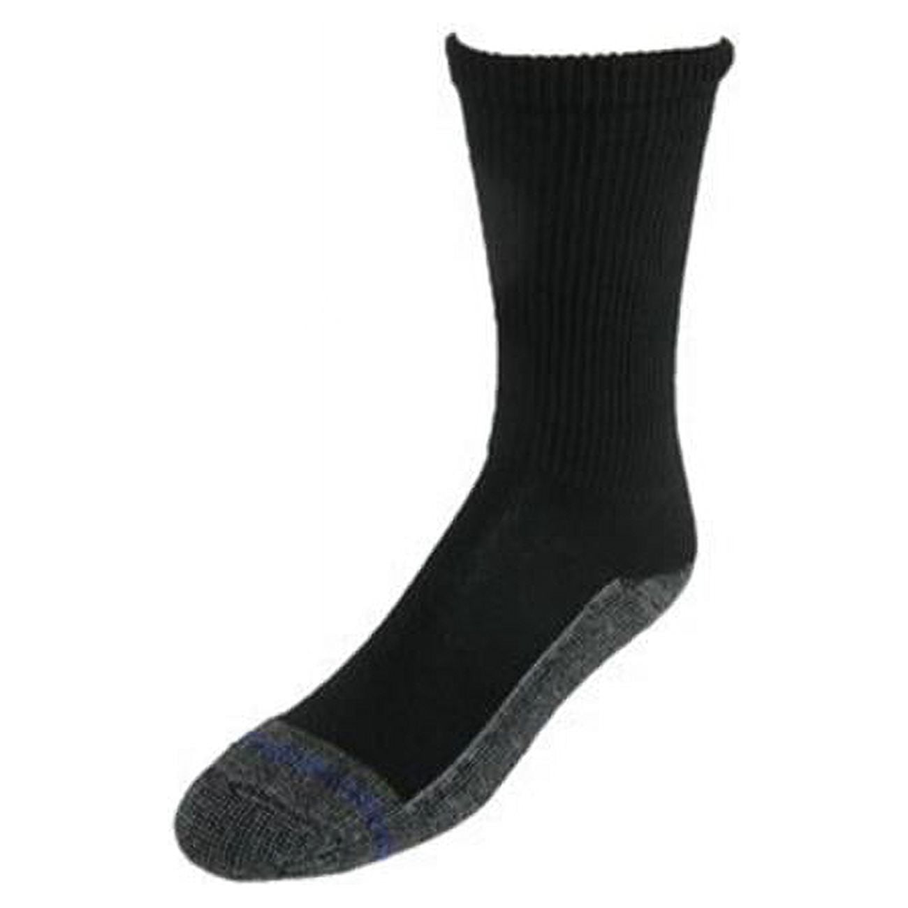 Loose Fit Stays Up No.571 Black Merino Wool Crew Sock, Black
