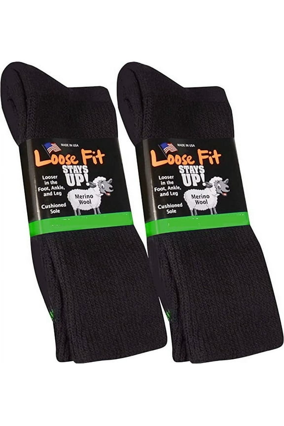 Solid Merino Wool Men's and Women's Sock (Pack of 2) Made in USA.