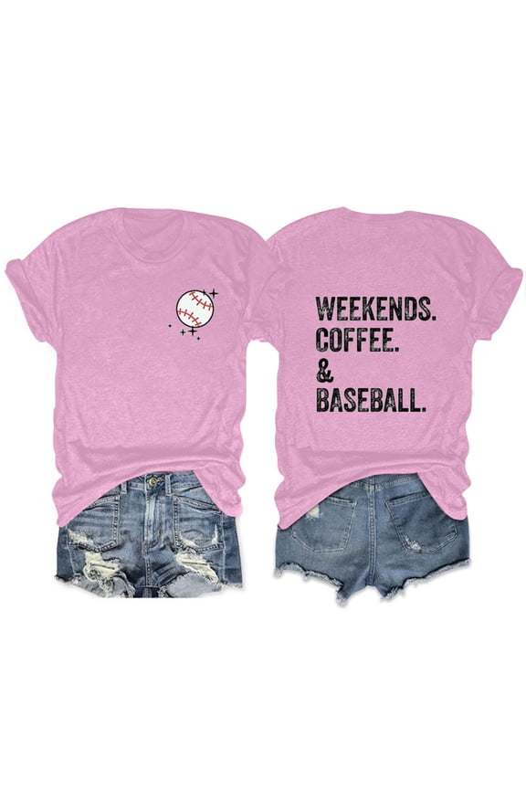 Loose Fit T-Shirts Casual Fashion Women'S T Shirt Weekends Coffee European And American Letter Print Short Sleeve,Pink Women T Shirt 3XL
