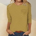 thumbnail image 1 of Loose Fit T-Shirts Women'S Printed T Shirt 2025 Summer New Short Sleeve Crew Neck Top,Yellow Women Blending Shirts L, 1 of 5