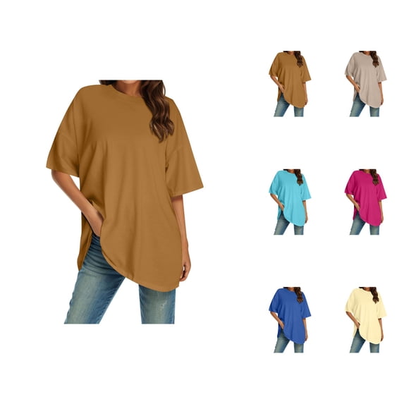 Loose Fit T Shirts for Women Casual Oversized Crewneck Basic Tees Lightweight Summer Street Fashion Tops for Women