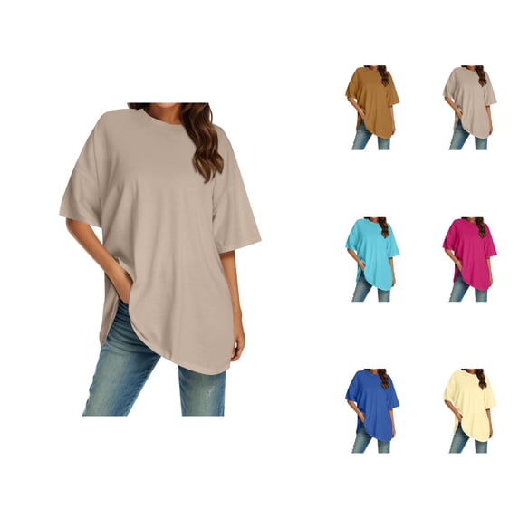 Loose Fit T Shirts for Women Casual Oversized Crewneck Basic Tees Lightweight Summer Street Fashion Tops for Women