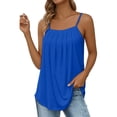 thumbnail image 1 of Loose Fit Tank Top Sleeveless Summer Tops Plus Size Tank Tops Long Tunic Tank Tops for Women Womens Camisole Tank Tops Womens Flowy Tops Swing Tank Tops for Women Blue 3XL, 1 of 7
