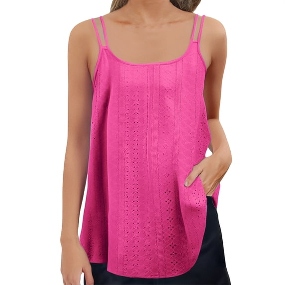 Loose Fit Tank Top Summer Tank Tops for Women Womens Spaghetti Strap Tank Top Curved Hem Tank Top Women Long Tunic Tank Tops for Women Womens Camisole Tank Tops Pink 5XL