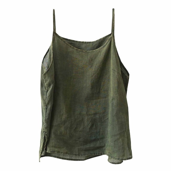 Loose Fit Tank Top Womens Sleeveless Tops Athletic Tank Tops Curved Hem Tank Top Women Swing Tank Tops for Women Wide Strap Tank Tops Womens Spaghetti Strap Tank To Green XL