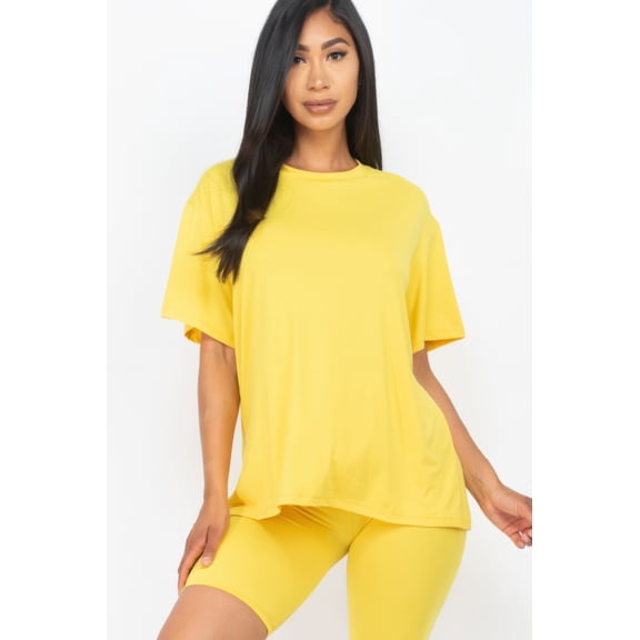 Loose Fit Top & Biker Shorts Set