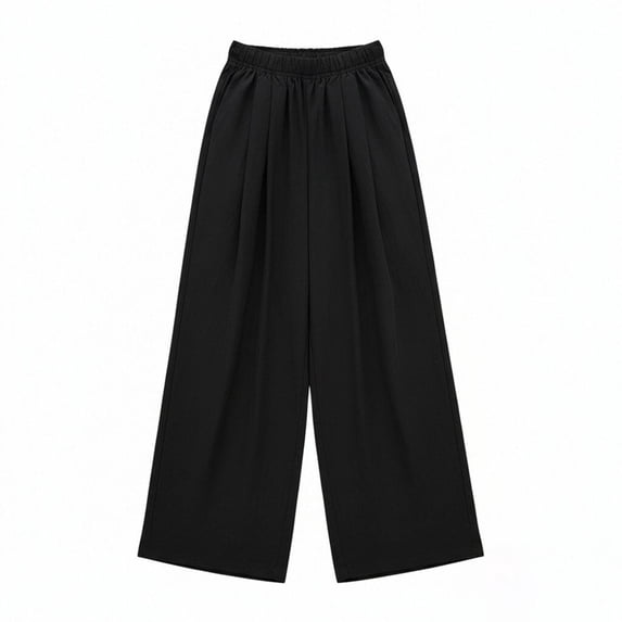 Loose Fit Wide Leg Pants Girls Crinkle Ice Silk Trousers Casual Bottoms Girls Clothes