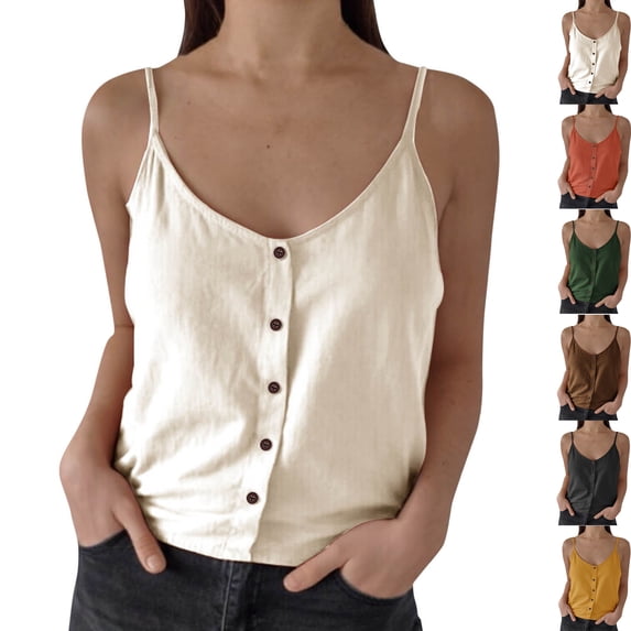 Loose Flowy Camisole Top for Women Summer Spaghetti Strap Tank Shirt Blouse Casual Vacation Outdoor Pullover Sleeveless Round Neck Camisoles