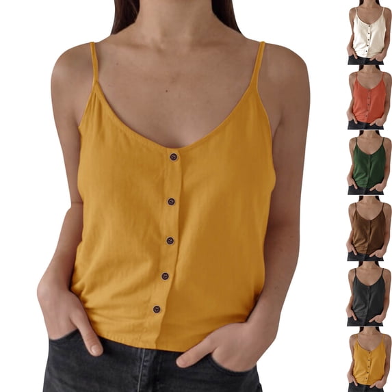 Loose Flowy Camisole Top for Women Summer Spaghetti Strap Tank Shirt Blouse Casual Vacation Outdoor Pullover Sleeveless Round Neck Camisoles