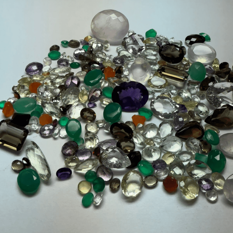 Loose Gemstones Natural Semi Precious Faceted Mix Gems 100 Carat Lot Multi-Color Faceted Stones