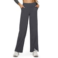 thumbnail image 1 of Loose High-Waist Business Casual Pants Yoga Pants, Yoga Pants Women Wide Leg Pants with Pockets Gray 2XL, 1 of 4