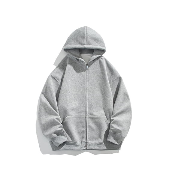 Loose Hoodie Men Zip Up Heavy Fabric Jacket Coats Streetwear