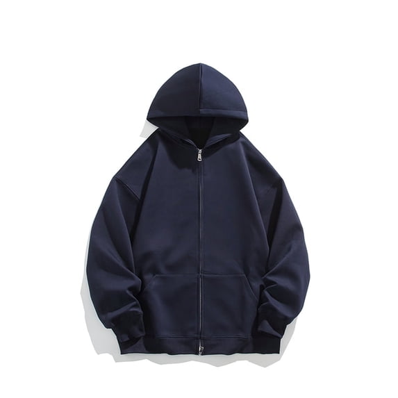 Loose Hoodie Men Zip Up Heavy Fabric Jacket Coats Streetwear
