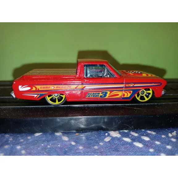Loose Hot Wheels Red '65 Ford Ranchero w/Yellow MC5 Spoke Wheels