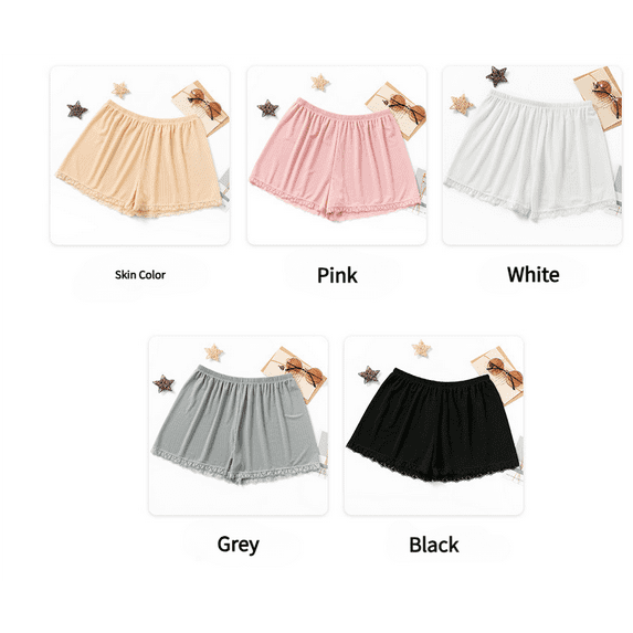 Loose Ice Silk Safety Pants Plus Size Non-See-Through Women'S Outdoor Wear Lightweight Lace High-Waist Shorts For Comfortable Fashion