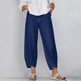 thumbnail image 1 of Loose Jeans Look Women Pants Petal Hem with Pockets Outdoor & Travel, 1 of 6