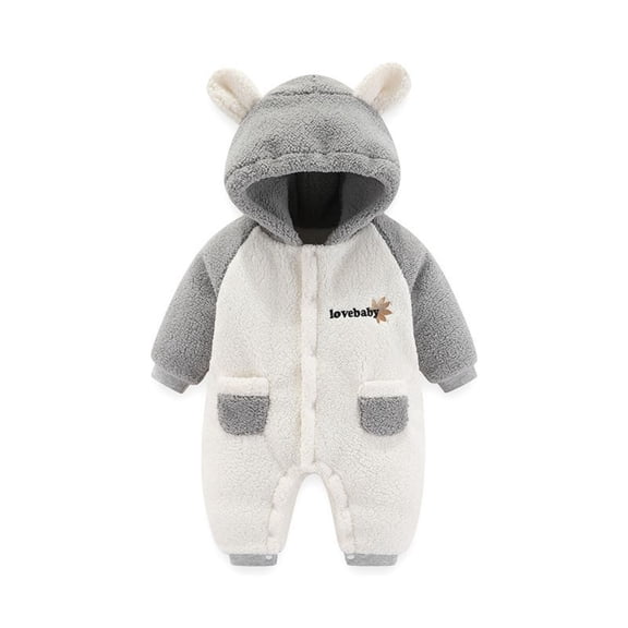 Loose Jumpsuits for Toddler Baby, Infant, Long-Sleeved, Color-Blocked Clothing, Jumpsuit, Clothing New Casual Winter Jumpsuits Gray 9 Months